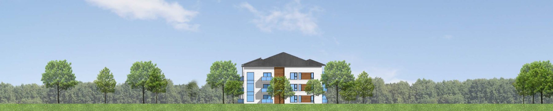 Bâtiment à trois étages le long de la rue Doucet